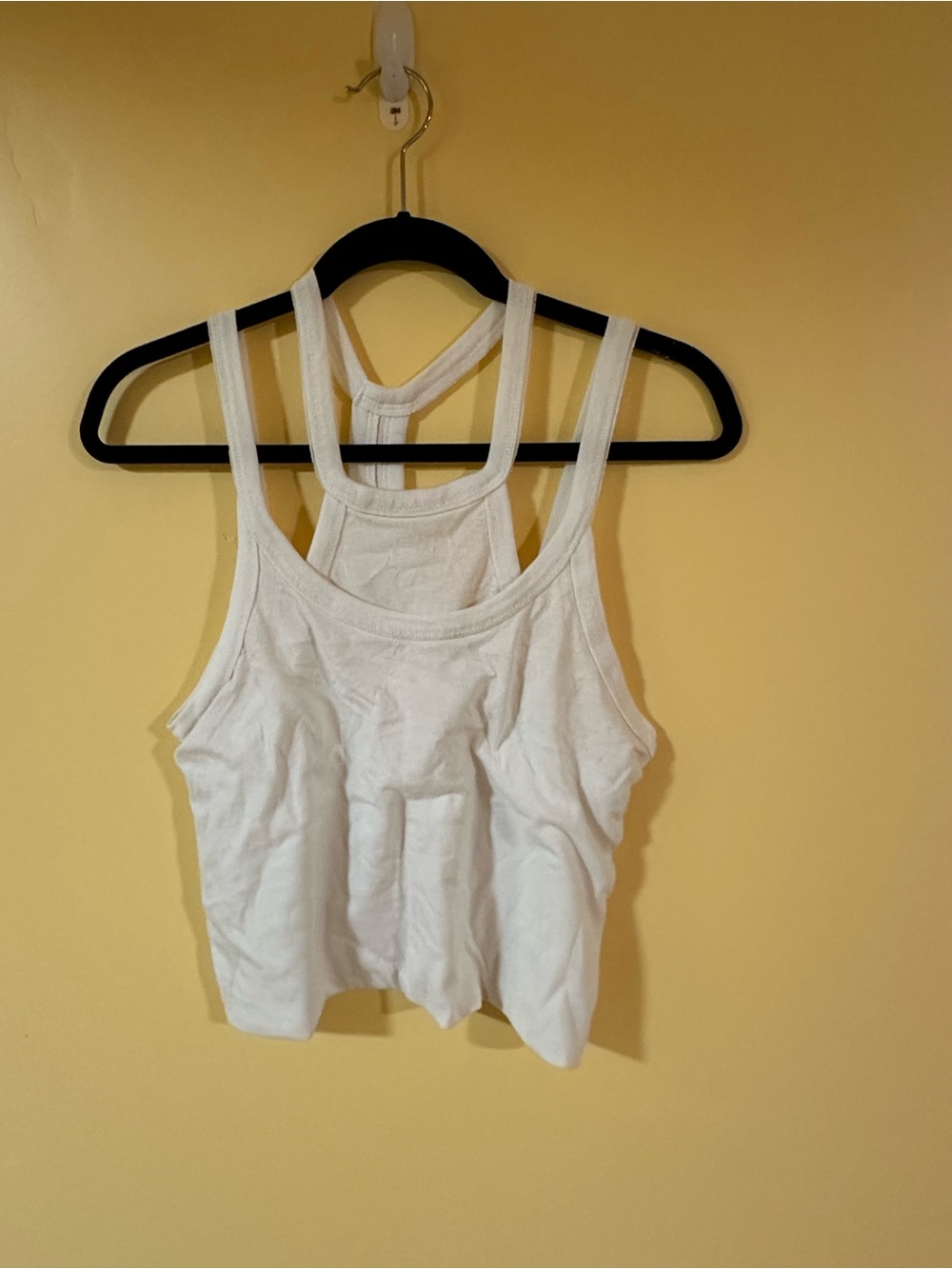Free People White Double-Strap Ribbed Tank